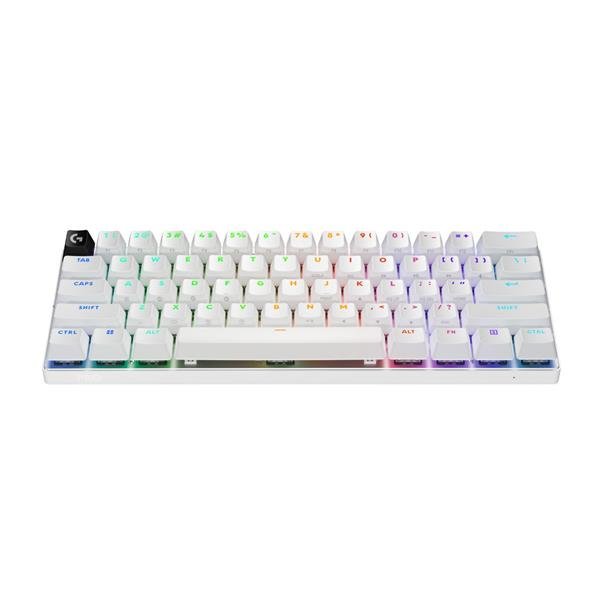Logitech G PRO X 60 - Tastiera - gaming - 60% (TKL) - retrolilluminato - Bluetooth, 2.4 GHz - QWERTY - USA Internazionale - interruttore: Tactile - bianco