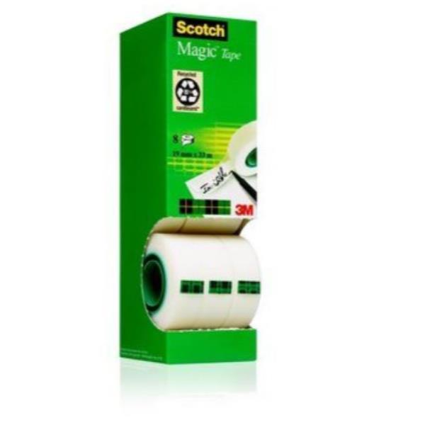 Nastro adesivo Magic 810 - 19 mm x 33 m - acrilico - trasparente - Scotch - Value Pack 7+1 rotoli