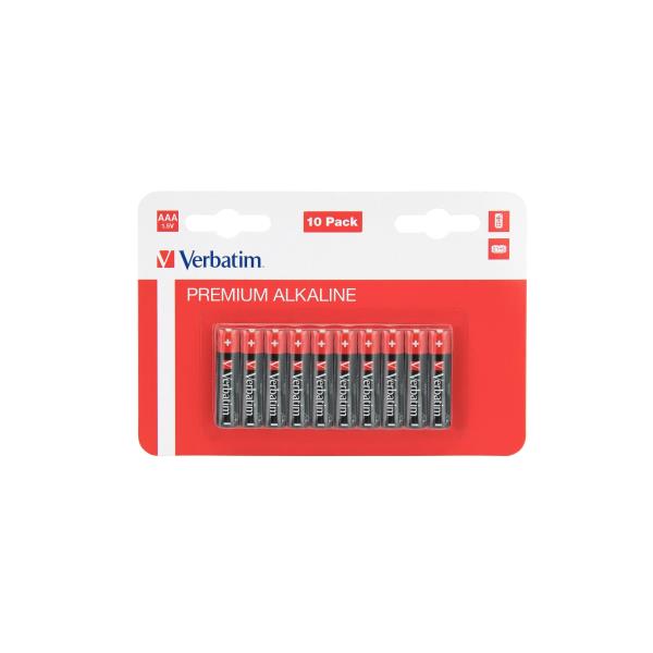 Pila ministilo AAA - 1,5V - alcaline - 49874 - Verbatim - blister 10 pezzi