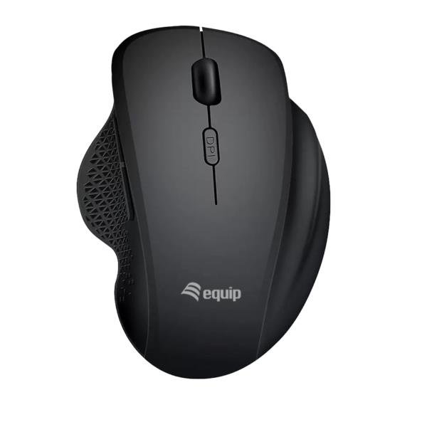 Equip 245121, Mano destra, Ottico, RF senza fili + Bluetooth, 1600 DPI, Nero