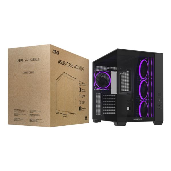 ASUS CASE A32 PLUS ARGB, VETRO TEMPERATO, NERO