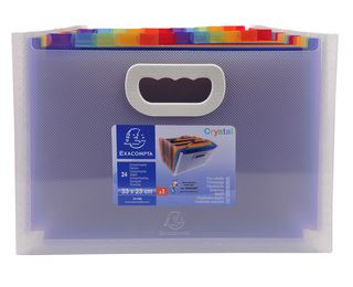 Classificatore con maniglia Crystal - 24 tasche - …