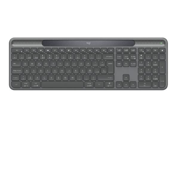 Logitech Signature Slim Solar+ K980 for Business, Full-size (100%), Wireless, RF senza fili + Bluetooth, Tasto con meccanismo a forbici, QWERTY, Grafite
