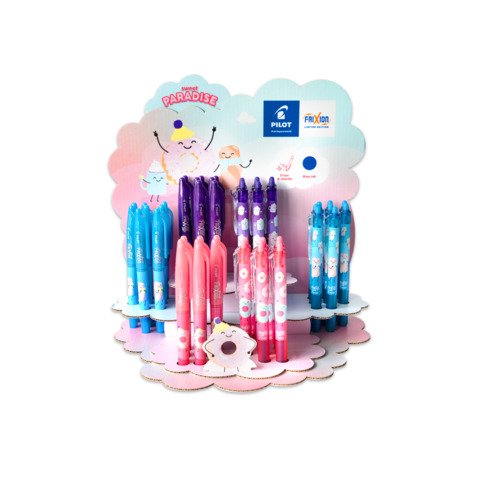 PILOT FRIXION BALL CLICKER ESPOSITORE PENNA CANCELLABILE TRATTO 0.7 mm CHIUSURA A SCATTO E CON CAPPUCCIO INCHIOSTRO BLU CONF 48 Pz.