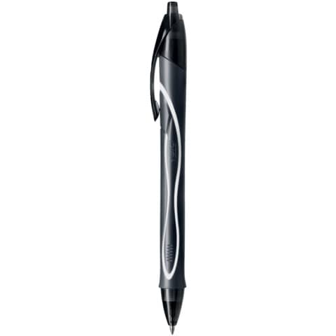 Penna a sfera a scatto Gelocity Quick Dry - punta 0,7mm - nero - Bic - conf. 12 pezzi