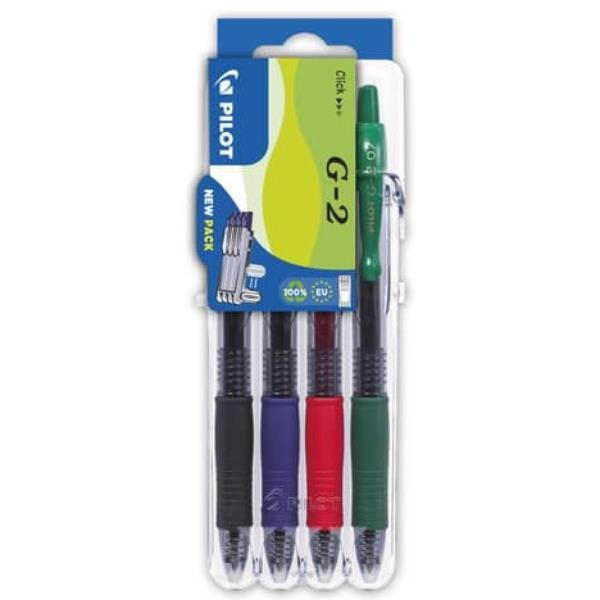 PILOT SET2GO PENNA ROLLER PUNTA 0.7 mm INCHIOSTRO COLORI ASSORTITI CONF 4 Pz.