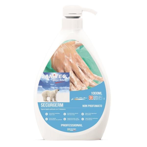 Sapone liquido Securgerm - con antibatterico - dispenser …