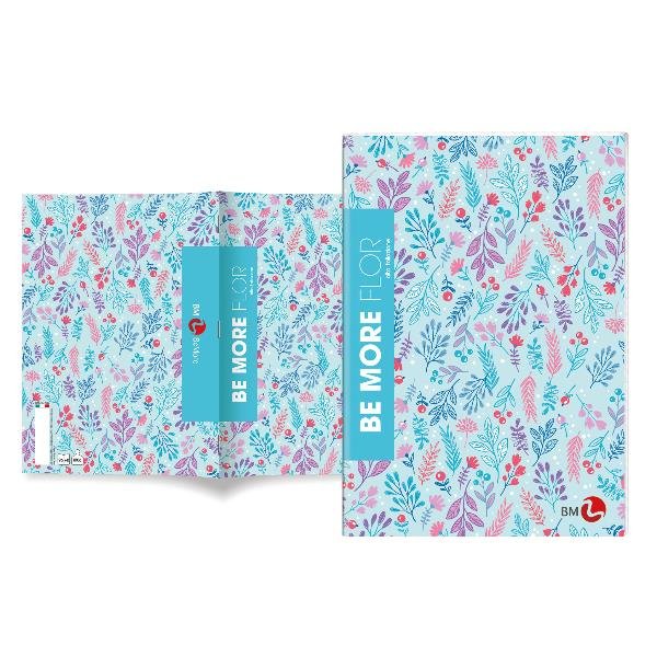 BE MORE FLOR MAXI QUADERNO PUNTO METALLICO 100GR 210X297 mm A4 48 FOGLI A QUADRETTI 4M FANTASIE ASSORTITE CONF 10 Pz.