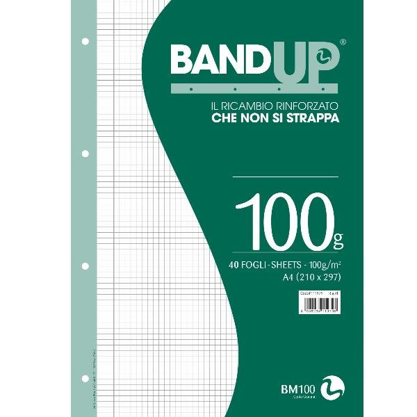 Ricambi forati rinforzati BandUP A4 100gr 40fg 4mm c/margine BM