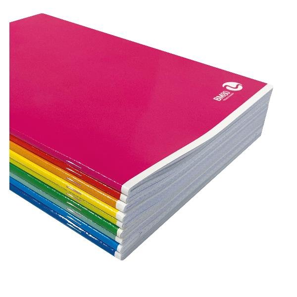 BE MORE COLOR BASIC QUADERNO PUNTO METALLICO 80GR 210X297 mm A4 40 FOGLI A QUADRETTI 4F COLORI ASSORTITI CONF 10 Pz.