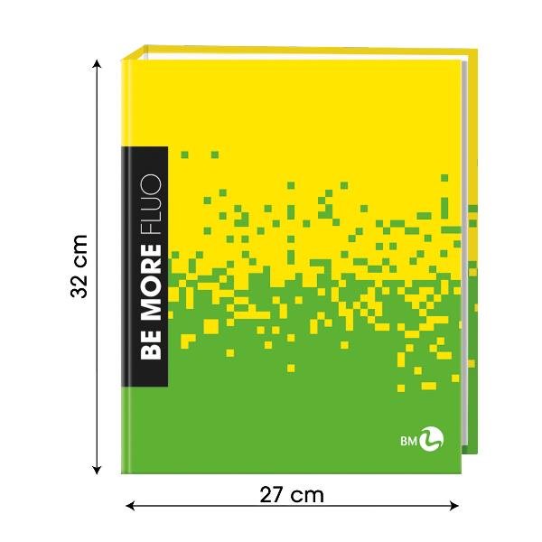 BE MORE RACCOGLITORE A 4 ANELLI DA 30 mm IN CARTONCINO PLASTIFICATO 270X320 A4 COLORI ASSORTITI FLUO CONF 5 Pz.