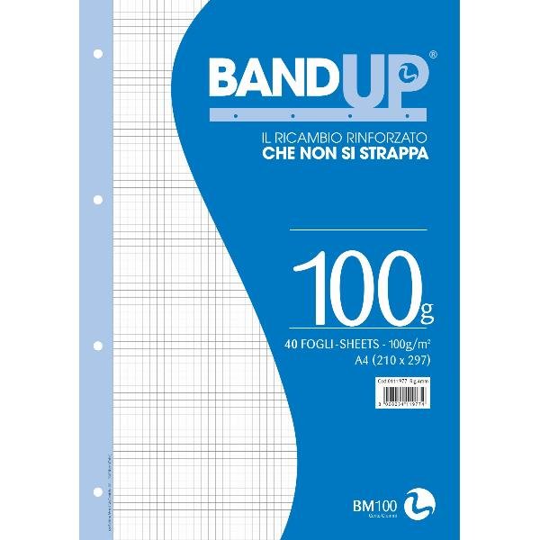 Ricambi forati rinforzati BandUP A4 100gr 40fg 4mm BM