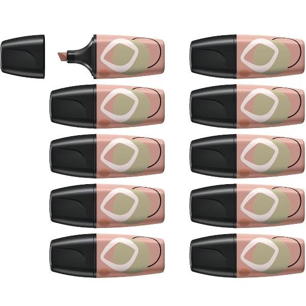 STABILO BOSS ORIGINAL MINI NATURE VIBES EVIDENZIATORE PUNTA A SCALPELLO 2/5 mm TERRA D'OMBRA CONF 10 Pz.