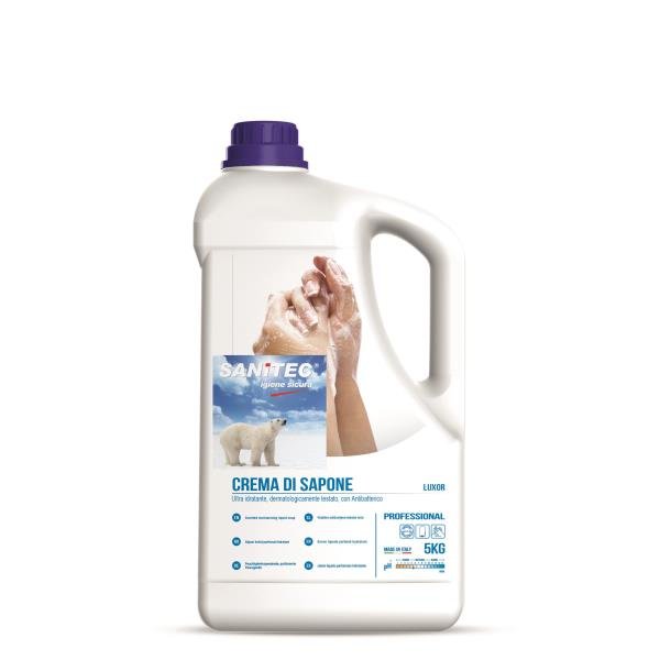 SANITEC CREMA DI SAPONE LUXOR A PH 5.5 DERMATOLOGICAMANTE TESTATO FLACONE DA 5KG CONF 2 Pz.