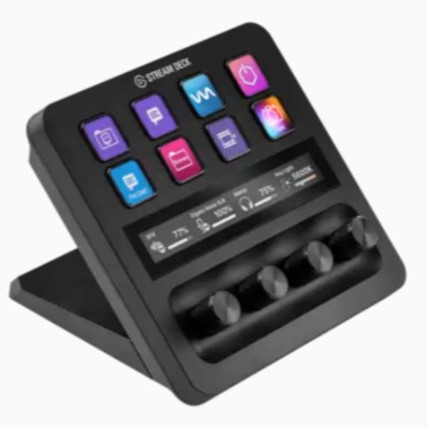 ELGATO STREAM DECK + MIXER AUDIO PRODUZIONE LIVE E CONTROLLER DA STUDIO PER CONTENT CREATOR STREAMING GAMING CON STRISCIA TATTILE PERSONALIZZABILE MANOPOLE E TASTI LCD COMPATIBILE CON MAC E PC BLACK