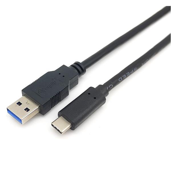 EQUIP CAVO DATI RICARICA DA USB-A 3.2 Gen1 AD USB-C MASCHIO-MASCHIO 5Gbps 3A 2 MT NERO