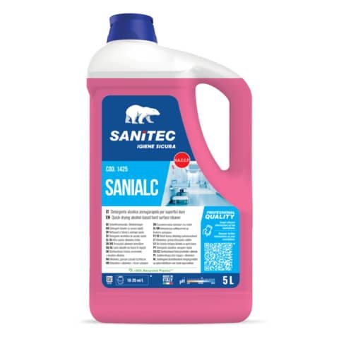 SANITEC SANIALC DETERSIVO DISINFETTANTE A BASE ALCOLICA FLACONE DA 5KG CONF 2 Pz.