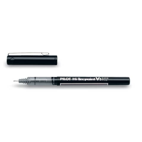Roller Hi Tecpoint V5 con cappuccio - punta 0,5mm - nero - Pilot - conf. 16 + 4 pezzi
