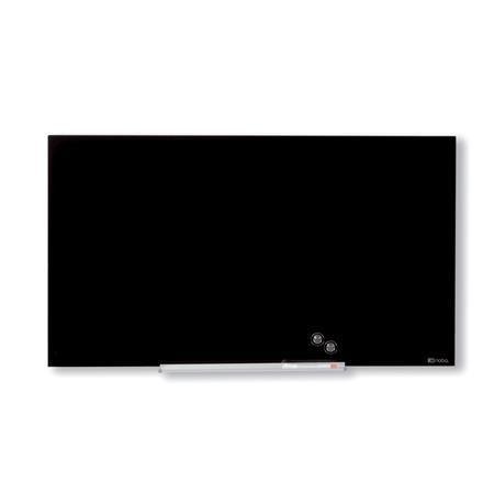 Nobo Diamond - Lavagna bianca - montabile a parete - 677 x 381 mm - vetro temperato - magnetica - nero