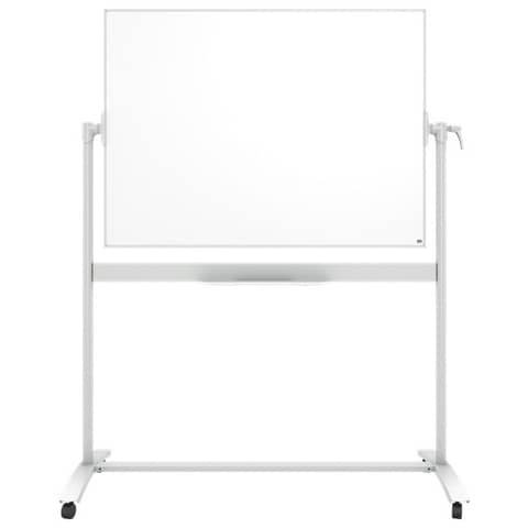Nobo - Lavagna bianca - a pavimento - 1200 x 900 mm - smaltata - magnetica - fronte e retro - reversibile - mobile