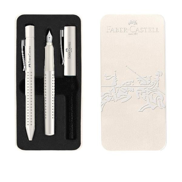 Faber-Castell GRIP 2010 - Set di penna stilografica e penna a sfera - blu