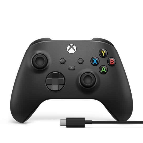 Microsoft Xbox Wireless Controller + USB-C Cable - Game pad - senza fili - Bluetooth - per PC, Microsoft Xbox One, Android, iOS, Microsoft Xbox Series S, Microsoft Xbox Series X