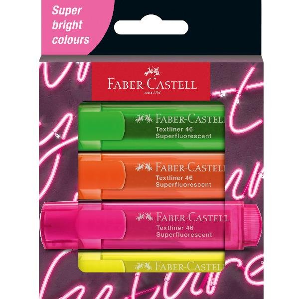 Faber Castel TEXTLINER 46 NEON - Confezione da 4