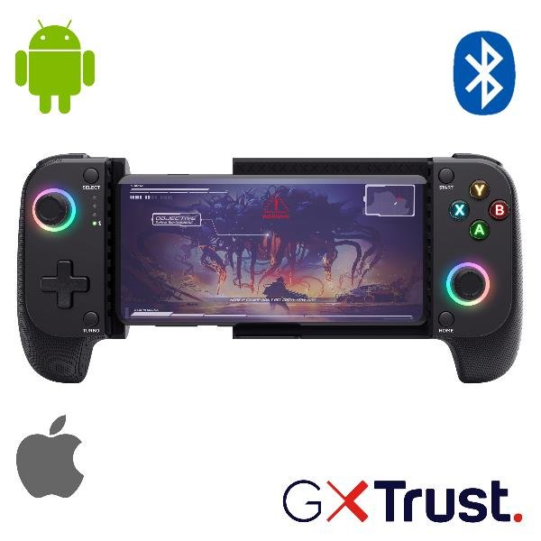 TRUST GXT 735 MYLOX CONTROLLER PER TELEFONO BLUETOOTH GAMEPAD RGB LED DOPPIA VIBRAZIONE 12h DI AUTONOMIA NERO