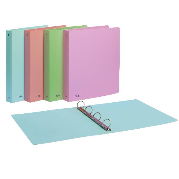 Raccoglitore Pastel - 22 x 30 cm - 4 anelli tondi 30 mm - PP - colori assortiti - Favorit