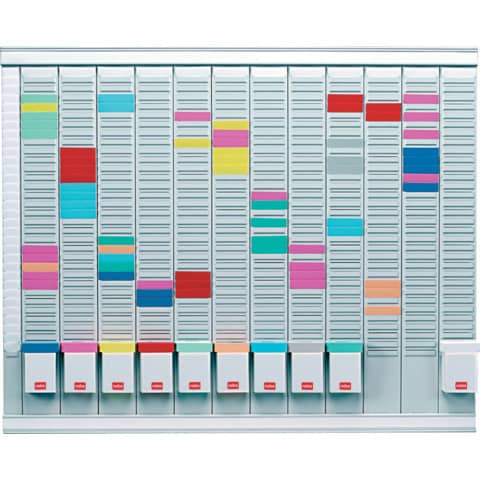 Professional Planner - 80 x 73 x 1,5 cm - 100 schede indice 1 bianche e 1000 schede indice 2 colorate incluse - Nobo