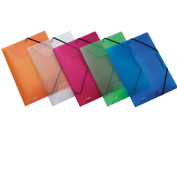Cartella 3 lembi con elastico angolare Lumina - 22 x 30cm - dorso variabile - PP - trasparente - Favorit