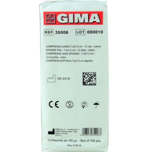 GIMA CF100 COMPRESSA GARZA 7 5X7 5CM