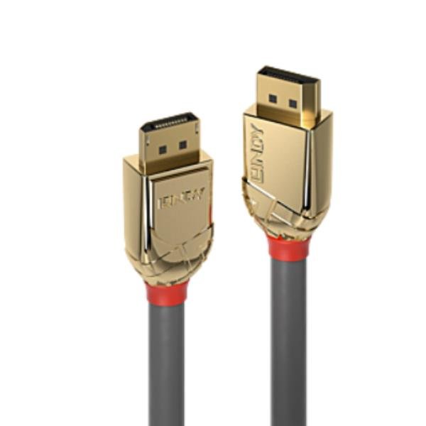 Lindy Gold - Cavo DisplayPort - DisplayPort (M) a DisplayPort (M) - DisplayPort 1.2 - 50 cm - supporto 4K - grigio