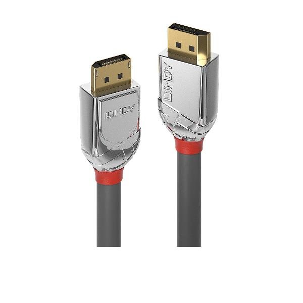 Lindy CROMO - Cavo DisplayPort - DisplayPort (M) a DisplayPort (M) - DisplayPort 1.2 - 3 m - di forma rotonda, supporto 4K - grigio
