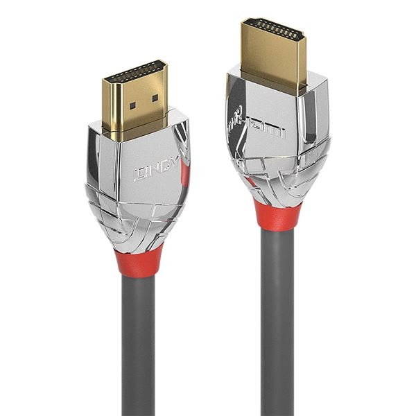 Lindy Cromo Line - Cavo HDMI con Ethernet - HDMI maschio a HDMI maschio - 50 cm - tripla schermatura - grigio - supporto 4K