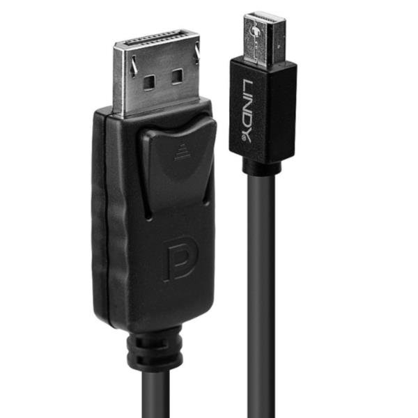 Lindy - Cavo DisplayPort - DisplayPort (M) a Mini DisplayPort (M) - 5 m - chiusura aggancio - nero