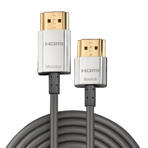 Lindy CROMO Slim High Speed HDMI Cable with Ethernet - Cavo HDMI con Ethernet - HDMI maschio a HDMI maschio - 2 m - doppino schermato (STP)
