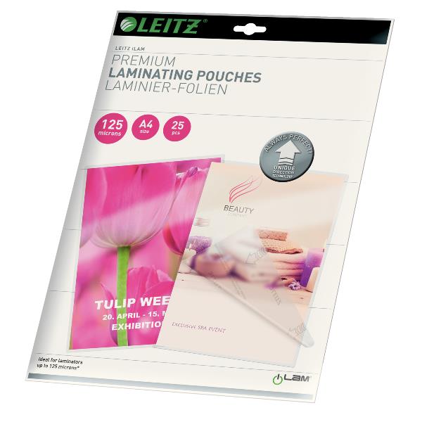 Pouches iLAM UDT - plastificazione a caldo - A4 - 216 x 303 mm - 2 x125 micron - Leitz - scatola 25 pezzi