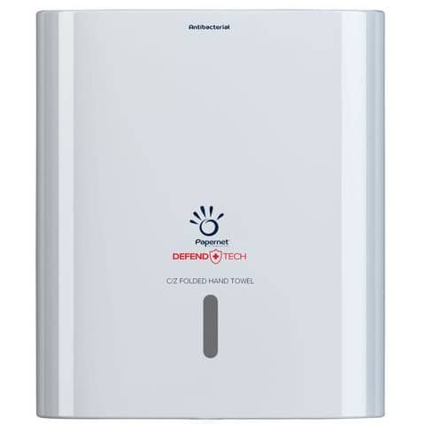 PAPERNET DISPENSER ANTIBATTERICO PER ASCIUGAMANO PIEGATO A C/Z IN PLASTICA BIANCO