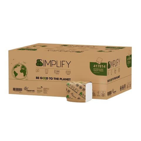 PAPERNET CARTA IGIENICA SIMPLIFY INTERFOGLIATA 2 VELI 224 SERVIZI 21X11 CM BIANCO CONF 40 Pz.