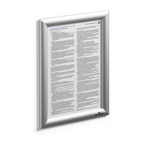 DURABLE CORNICE SCATTO ALLUMINIO A4 ARGENTO