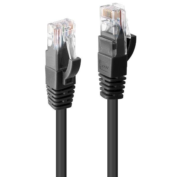 Lindy - Cavo di rete - RJ-45 (M) a RJ-45 (M) - 30 cm - UTP - CAT 6 - stampato, antiaggrovigliamento, bloccato - nero