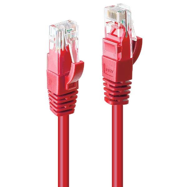 Lindy - Cavo patch - RJ-45 (M) a RJ-45 (M) - 7.5 m - UTP - CAT 6 - antiaggrovigliamento - rosso