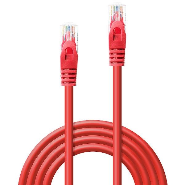Lindy Basic - Cavo patch - RJ-45 (M) a RJ-45 (M) - 10 m - UTP - CAT 6 - stampato, antiaggrovigliamento - rosso