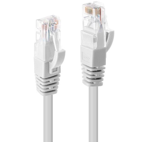 Lindy - Cavo patch - RJ-45 (M) a RJ-45 (M) - 3 m - UTP - CAT 6 - stampato, antiaggrovigliamento, bloccato - bianco