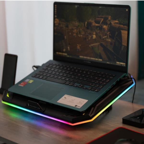 SUREFIRE BORA X1 GAMING COOLING PAD RAFFREDDATORE PER NOTEBOOK FINO A 17" ILLUMINAZIONE RGB VELOCITA' DI VENTILAZIONE REGOLABILE