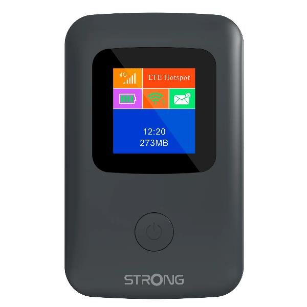 STRONG HOTSPOT 4G MODEM ROUTER 4G LTE CON DISPLAY A COLORI SLOT PER SIM WI-FI FINO A 150 Mbit/s NERO