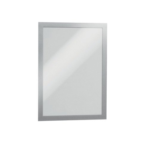 DURABLE DURAFRAME CORNICE ESPOSITIVA MAGNETICA 210X297 mm A4 IN PVC ARGENTO CONF 2 Pz.