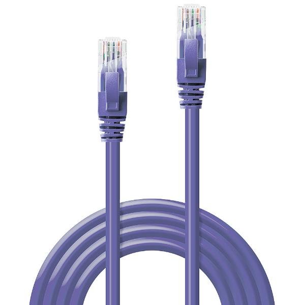 Lindy - Cavo patch - RJ-45 (M) a RJ-45 (M) - 3 m - UTP - CAT 6 - stampato, antiaggrovigliamento, bloccato - viola