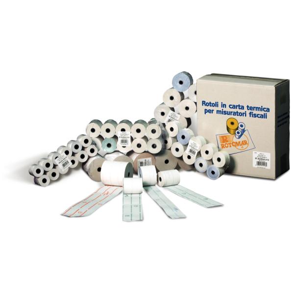 Rotolo per registratori di cassa - carta termica BPA free - 57,5 mm x 30 mt - diametro esterno 50 mm - 55 gr - anima 12 mm - Rotomar - blister 10 pezzi